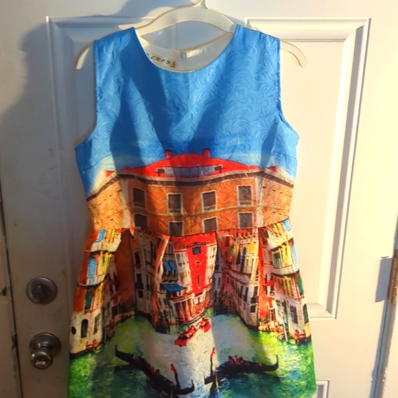 Scenic Print Dress - Picture 1 of 3